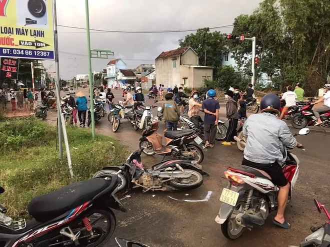 Hiện trường vụ tai nạn giao thông do Nguyễn Văn Thâu gây ra.