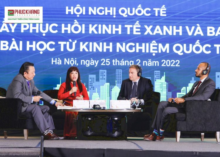 Bà Lưu Thị Thanh Mẫu – CEO Phuc Khang Corporation tham gia tham luận bàn tròn về phục hồi kinh tế xanh hậu COVID-19