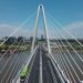 Phần cầu dài 885 m được thiết kế theo kiểu dáng văng dây bất cân xứng. Chủ đầu tư đang tiếp tục nghiên cứu phương án chiếu sáng mỹ thuật với thiết kế và công nghệ chiếu sáng hiện đại